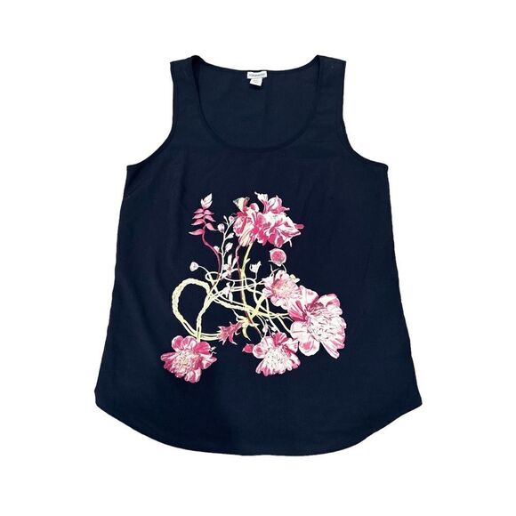 Paraphrase Floral Navy Tank Top - Picture 1 of 4